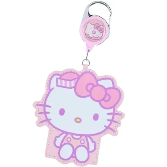 Hello Kitty and Friends Snack Shop Hello Kitty Retractable ID Badge Reel Lanyard Keychain with Lobster Claw Clasp Pink image {4}