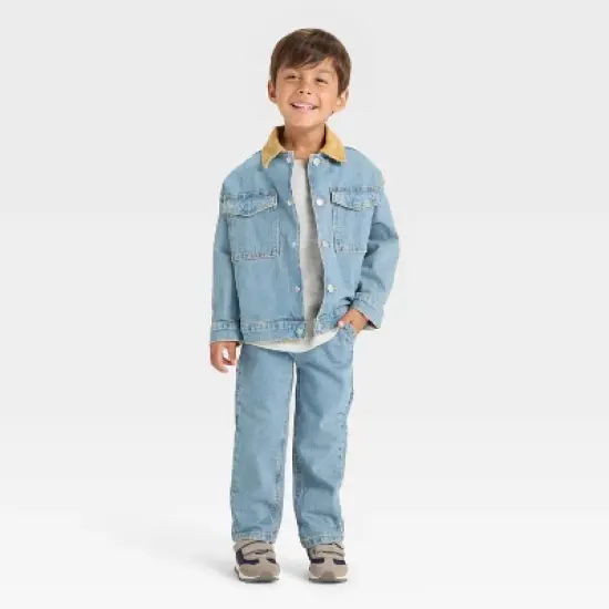 Toddler Boys' Collared Denim Jacket - Cat & Jack&trade; Medium Wash image {2}