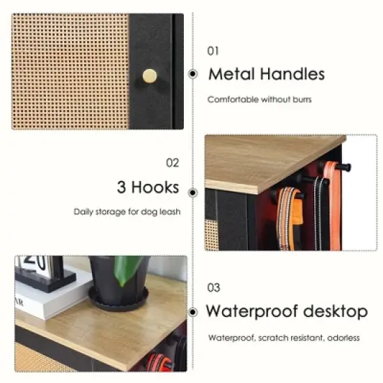 Whisen Dog Feeding Station with Shelves & 3 Bowls image {6}