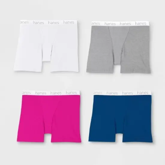 Hanes Premium Women's 4pk Comfortsoft Waistband with Cotton Mid-Thigh Boxer Briefs - Colors May Vary image {4}