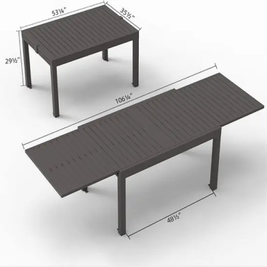 Gulches Patio Dining Tables - Large Extendable Aluminum Table image {3}