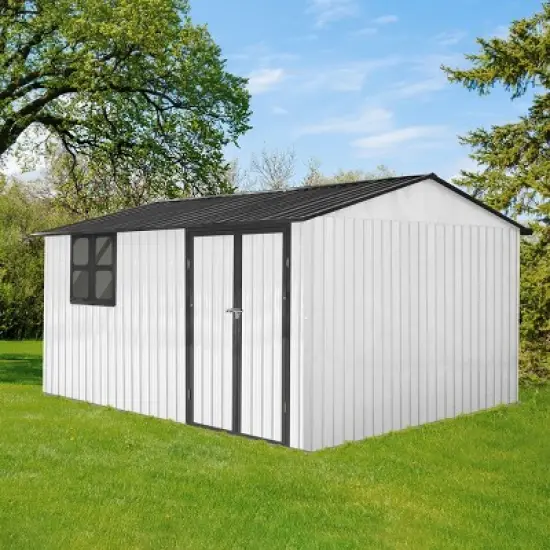 Coolbibila-10Ftx12Ft Storage Sheds, Metal Sheds With Waterproof Roofs And Durable Metal Frame, Tool Sheds With Lockable Doors And Window image {12}