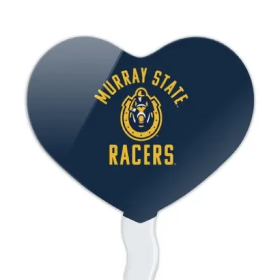 NCAA Murray State University Racers Logo Heart Love Cupcake Picks Toppers Decoration Set of 6 image {1}