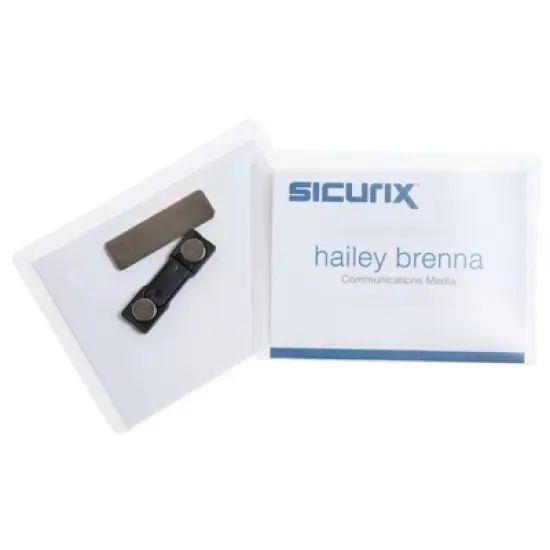 SICURIX Magnetic ID Badge Holder Kit with Printable Inserts, 4" x 3", Pack of 20 image {4}