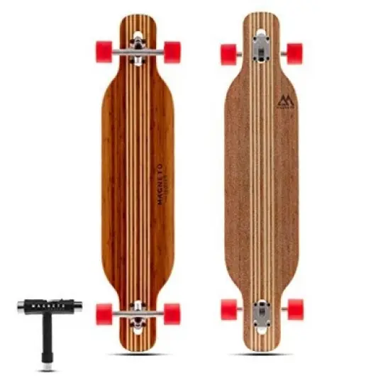 Magneto Hana Longboard Skateboard | 42" x 9.5" | Bamboo with Hard Maple Core | Cruising, Carving, Dancing, Free Skate Tool,Twin image {8}