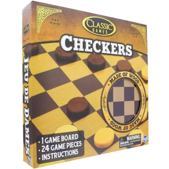 The Canadian Group Classic Games Wood Checkers Set | Board & 25 Game Pieces image {2}