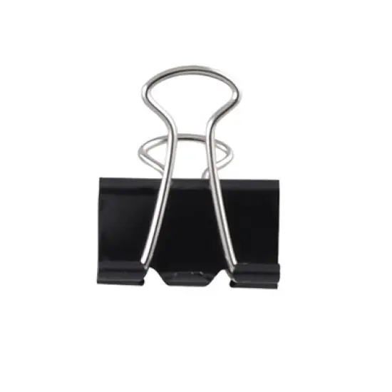 Unique Bargains Metal Classic Black Spring Loaded Binder Clips 25mm Width 12 Pcs image {3}