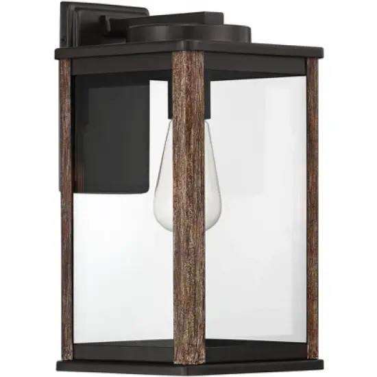 John Timberland Wordsworth Field Rustic Farmhouse Outdoor Wall Light Fixture Dark Bronze Wood Grain 14 1/4" Clear Glass Panels for Post Exterior Deck image {5}