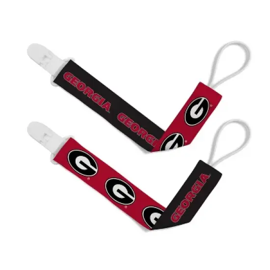 BabyFanatic Officially Licensed Unisex Pacifier Clip 2-Pack - NCAA Georgia Bulldogs - Officially Licensed Baby Apparel image {1}