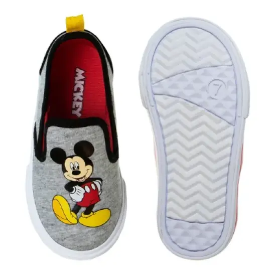 Mickey Mouse Kids Casual No Lace Shoes - Low top Canvas Slip-on Tennis Boys Sneakers - Disney Character sneaker shoe (Size 5-12 Toddler - Little Kid) image {4}