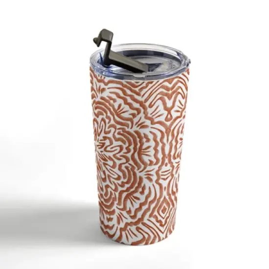 Marta Barragan Camarasa Terracotta strokes pattern Travel Mug 20 oz Stainless Steel Travel Mug - Deny Designs image {2}