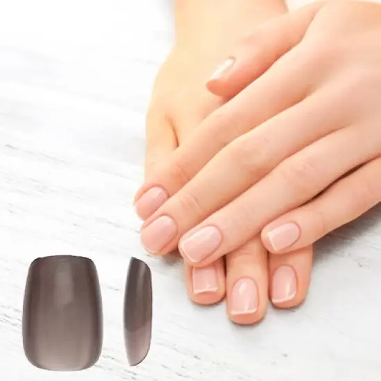 Unique Bargains Women's Full Coverage Nails Tips XS Deep Brown 1 Pc image {1}