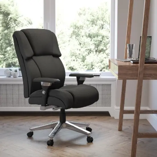 Flash Furniture HERCULES Series 24/7 Intensive Use Big & Tall 400 lb. Rated Executive Swivel Ergonomic Office Chair with Lumbar Knob and Tufted Headrest & Back image {1}