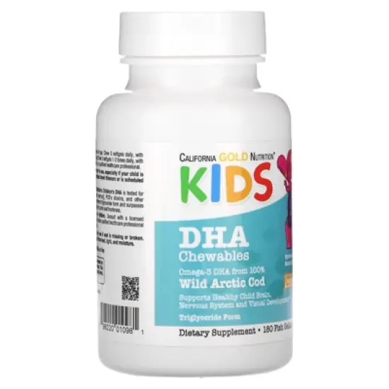 Childrens DHA Omega-3 Fish Oil Chewables, Wild Arctic Cod, Strawberry-Lemon Flavor, Non GMO, Soy Free, Gluten Free, 180 Fish Gelatin Softgels image {4}