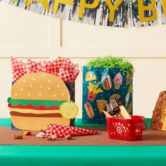 Small Gift Bag Food Party on Teal - Spritz&trade; image {1}