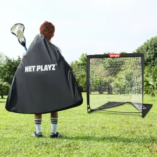 Net Playz 4' x 4' Lacrosse Goal Sports Net and Rebounder image {3}