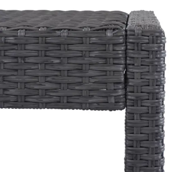 5pc Outdoor Rattan Bar Set with Stools & Cushions- Gray - WELLFOR image {6}