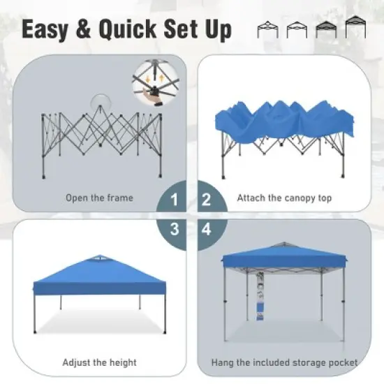 Captiva Designs 10&rsquo;x10&rsquo; Instant Pop Up Canopy Tent &ndash; One-Push Setup with Vented Roof, Includes Storage Bag and Accessories image {3}