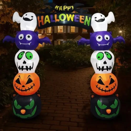 Karl Home 8.2 FT Halloween Inflatables Pumpkin Archway Outdoor Decoration image {2}