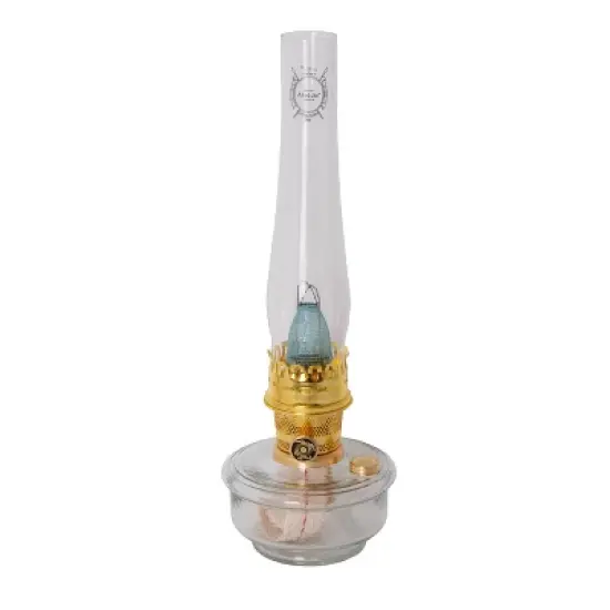 Aladdin Genie III Oil Lamp, Indoor Emergency Lighting for Shelf, Table or Hanging, Glass Bowl with Brass or Nickel Burner image {9}