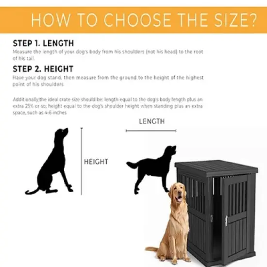 Decksplore Durable Dog Crate Furniture with Lockable Door,Dog House Indoor for Small Medium Large Dogs image {10}