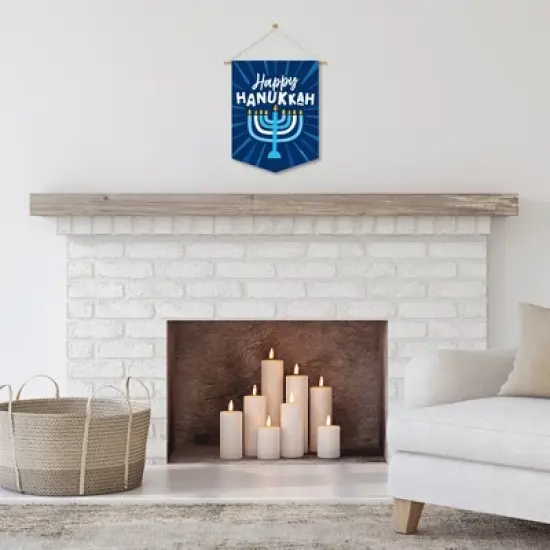 Big Dot of Happiness Hanukkah Menorah - Outdoor Home Decorations - Double-Sided Chanukah Holiday Party Garden Flag - 12 x 15.25 inches image {6}