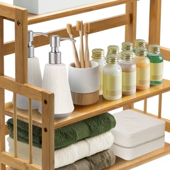 Sorbus 3-Tier Bamboo Kitchen Countertop Organizer - ideal for storage and display, stores your favorite spices, seasonings, and household items image {5}