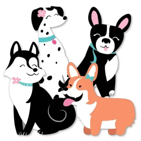 Big Dot of Happiness Pawty Like a Puppy Girl - Decorations DIY Pink Dog Baby Shower or Birthday Party Essentials - Set of 20 image {1}