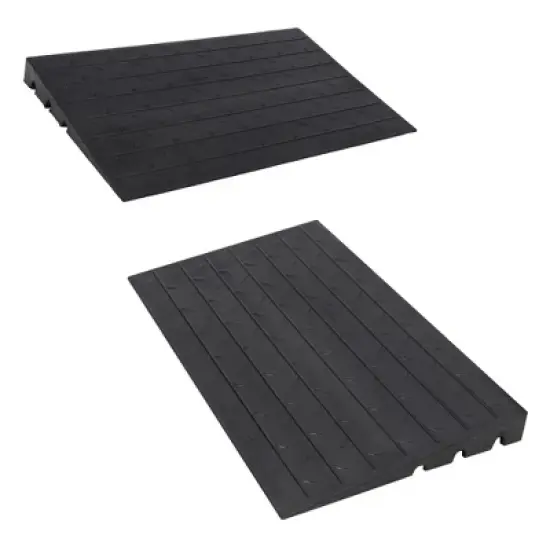 Rubber Driveway Curb Ramps, 15 Ton Capacity Heavy Duty Car Ramp, 2.5 Inch High Curbside Bridge Ramp, 4ft Motorcycle Ramp for Loading Dock Garage image {11}
