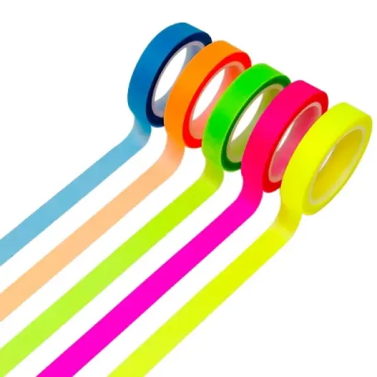 Wrapables Transparent Fluorescent Neon Removable Highlighter Tape 8mm x 5M (Set of 5) image {6}