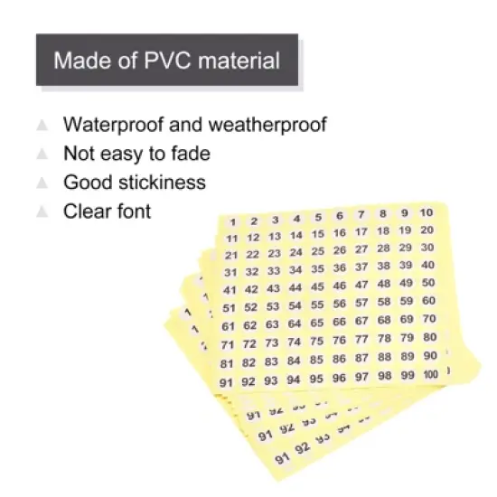 Unique Bargains Office Home Warehouse Self-Adhesive Number Stickers 15 Sheet image {2}