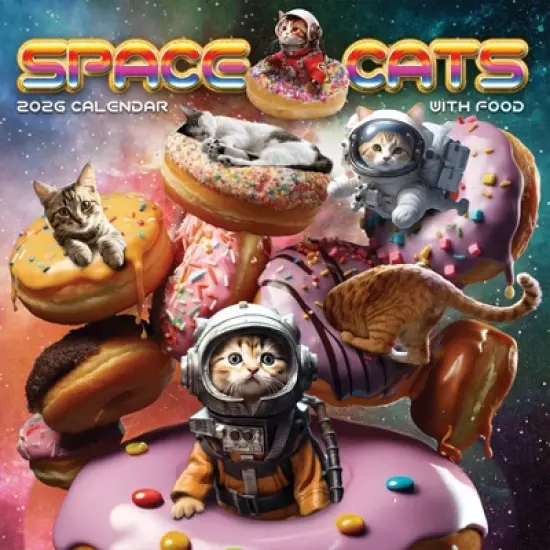 TF Publishing 13.5"x14.5" 2026 Space Cats Wall Calendar image {1}