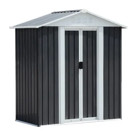 Outdoor Metal Storage Shed,storage Shed With Aluminum Alloy Frame With Metal Base,Tool Shed For Patio Garden Backyard-Coolbibila image {6}