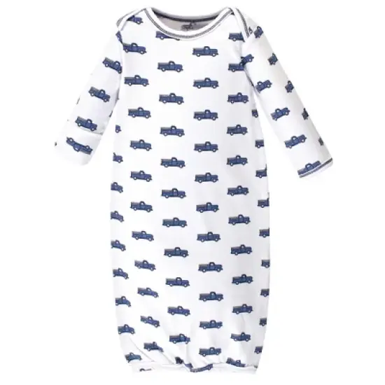 Touched by Nature Baby Boy Organic Cotton Long-Sleeve Gowns 3pk, Truck, 0-6 Months image {1}