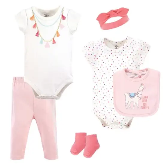 Little Treasure Baby Girl Layette 6-Piece Set, Llama Love image {2}