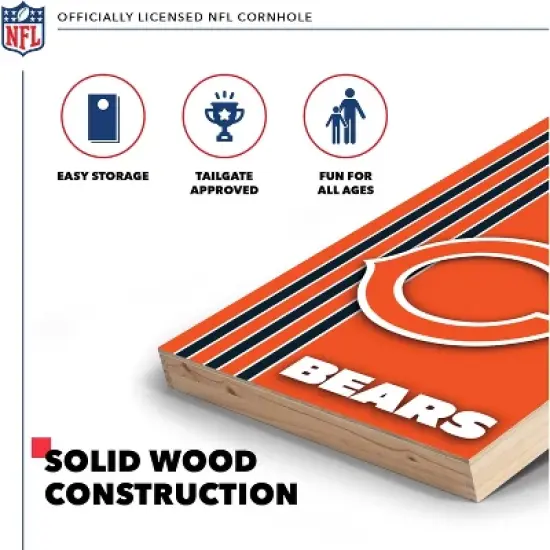 NFL Chicago Bears 2'x3' Wood Cornhole Set image {2}