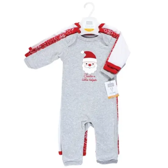 Hudson Baby Unisex Baby Cotton Coveralls, Santa Reindeer image {1}