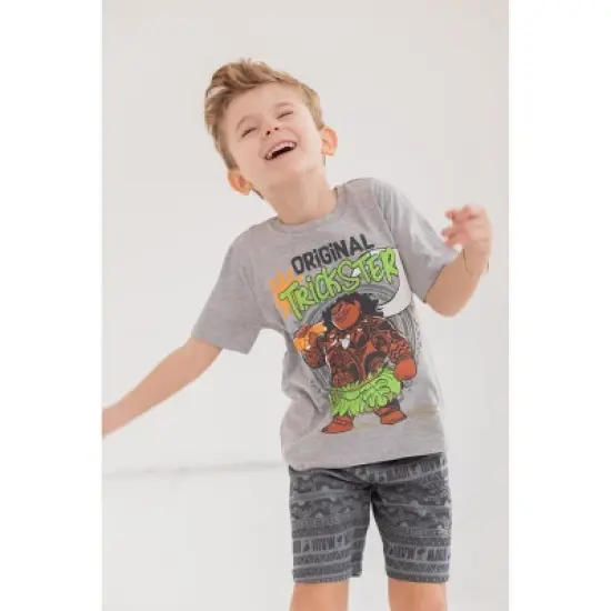 Disney Moana Maui French Terry Shorts Tank Top and T-Shirt 3 Piece Outfit Set Toddler image {2}