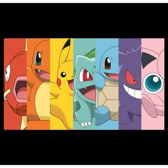 Women's Pokemon Character Box-up Rainbow T-Shirt image {1}