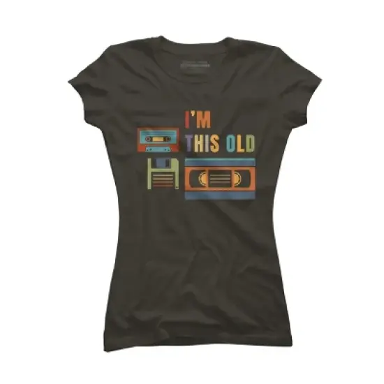 Junior's Design By Humans I'm this old - Old data storage media By DsgnCraft T-Shirt image {5}