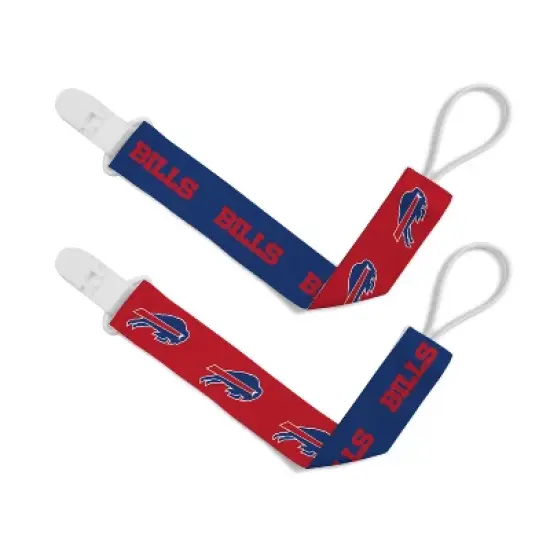 BabyFanatic Officially Licensed Unisex Pacifier Clip 2-Pack - NFL Buffalo Bills - Officially Licensed Baby Apparel image {1}