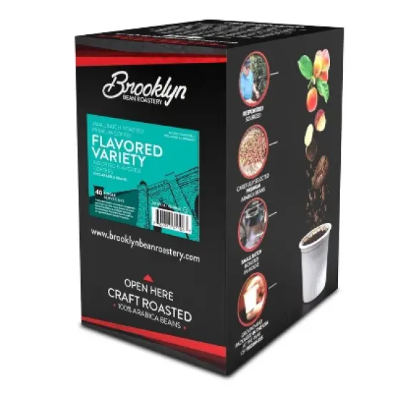 Brooklyn Bean Roastery, Flavored Med Roast Pods,2.0 Keurig,Variety Pack,40 Ct image {1}