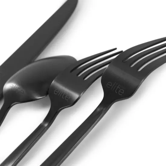 Gibson Elite Earlston 20 Piece Stainless Steel Flatware Set in Black image {3}