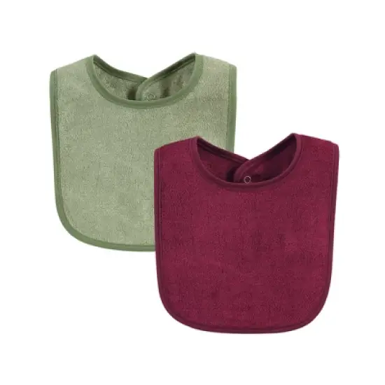 Hudson Baby Infant Girls Rayon from Bamboo Bib with Waterproof Lining 10pk, Pink Sage, One Size image {5}