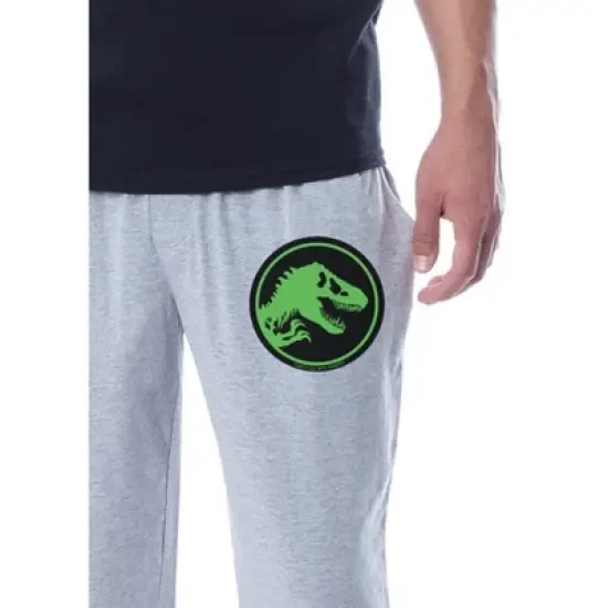 Jurassic Park Mens' Isla Nublar Dinosaur Film Movie Sleep Pajama Set Multicolored image {2}