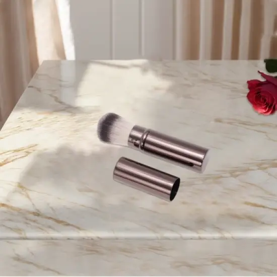 Unique Bargains Portable Loose Powder Brush Brown 1 Pc image {3}