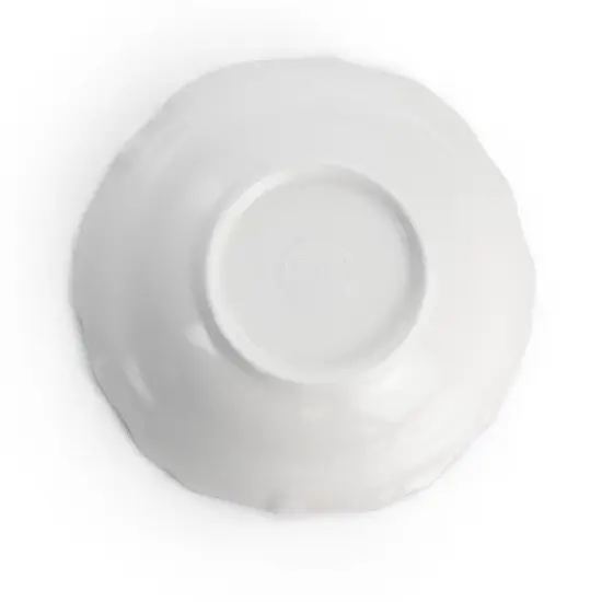 Elama Blue Garden 12 Piece Scalloped Lightweight Melamine Dinnerware Set in Blue image {5}