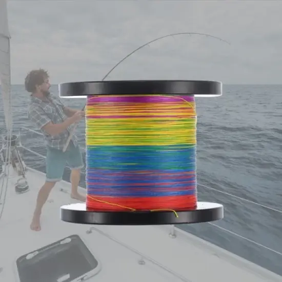 Unique Bargains Abrasion Resistant Zero Stretch PE Thin 8 Strands 42.55LB Braided Fishing Line 549yds Multicolor 1Pc image {3}