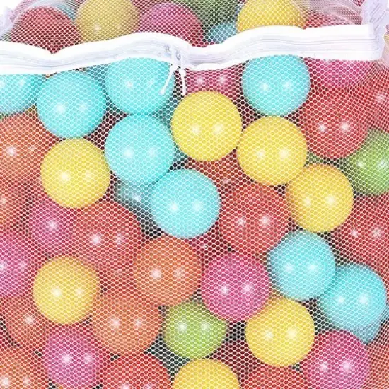 BalanceFrom Fitness 2.3 In 400 Crush Proof Play Pit Balls with Reusable Mesh Storage Bag for Playpens, Bounce Houses, and Kiddie Pools, Multicolor image {2}