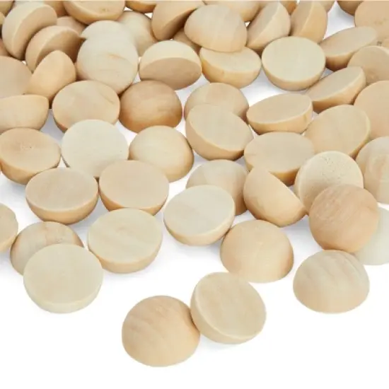 Juvale 100 Pack Half Wooden Spheres for Crafts, 1-Inch Split Wood Balls for Home Decor, Gnome Noses image {9}